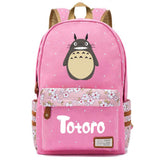 Anime Totoro Casual Pink Backpack Unisex Student Cartoon Schoolbag