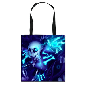 Anime Undertale Portable Crossbody Bag Large Capacity Foldable Shopping Bag