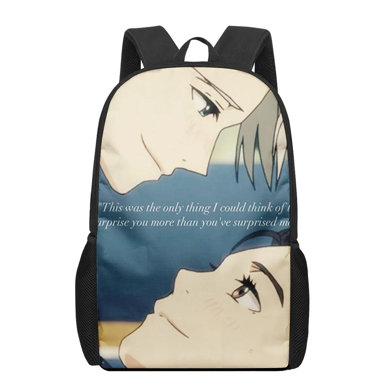 Yuri on Ice 3D Print School Bags for Teenage Girls Boys Kids Backpacks