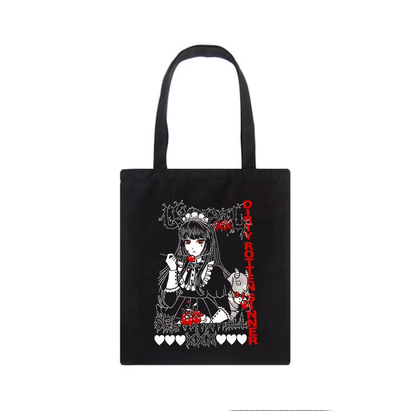 Anime Gothic Harajuku Canvas Bag Japanese Ulzzang Women Shoulder Bags