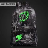 Anime Green Light Luminous Cartoon Fairy Tail School Bag