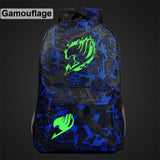 Anime Green Light Luminous Cartoon Fairy Tail School Bag