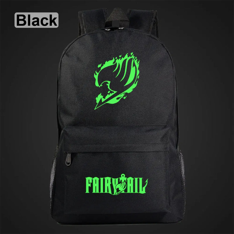 Anime Green Light Luminous Cartoon Fairy Tail School Bag