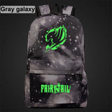 Anime Green Light Luminous Cartoon Fairy Tail School Bag