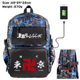 Tokyo Revengers Cartoon Backpack Nylon Casual USB Schoolbag