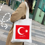 Ankara Cappadovia Istanbul Turkey Map Flag Heart Women Canvas Shoulder Bag