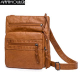 Brown Faux Leather Crossbody Bag for Women Small Purses