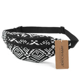 Annmouler Bohemian Style Women Waist Bag Double Zipper Belt Pouch