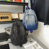 Annmouler Large Capacity Denim Backpack Vintage Bookbag Laptop Bag