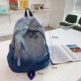 Annmouler Large Capacity Denim Backpack Vintage Bookbag Laptop Bag