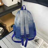 Annmouler Large Capacity Denim Backpack Vintage Bookbag Laptop Bag