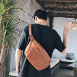 Men Waist Pack Large Capacity Fanny Pack Hip Bag Brown Bum Pack Travel