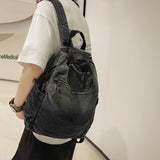 Denim Women Daypack Large Capacity Rucksack Vintage Backpacks