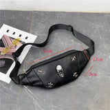 Unisex Punk Style Leather Skull Waist Pack