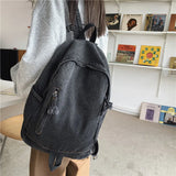 Vintage Women Backpack Denim Daypack Large Capacity Student School Book Bag