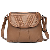 Women Shoulder Bag Pu Leather Crossbody Messenger Bag Soft Washed Leather