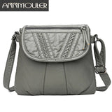 Women Shoulder Bag Pu Leather Crossbody Messenger Bag Soft Washed Leather