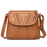 Women Shoulder Bag Pu Leather Crossbody Messenger Bag Soft Washed Leather