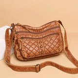 Vintage Crossbody Bag Soft Leather Handbags Multi-pockets Bag