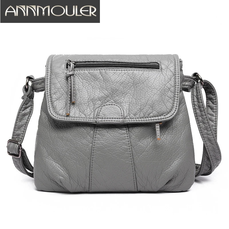 Women Soft PU Leather Clutch Vintage Shoulder Messenger Bag