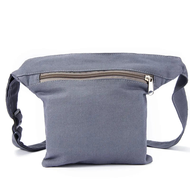 Women Canvas Fanny Pack Large Capacity Waist Bag with Multipockets