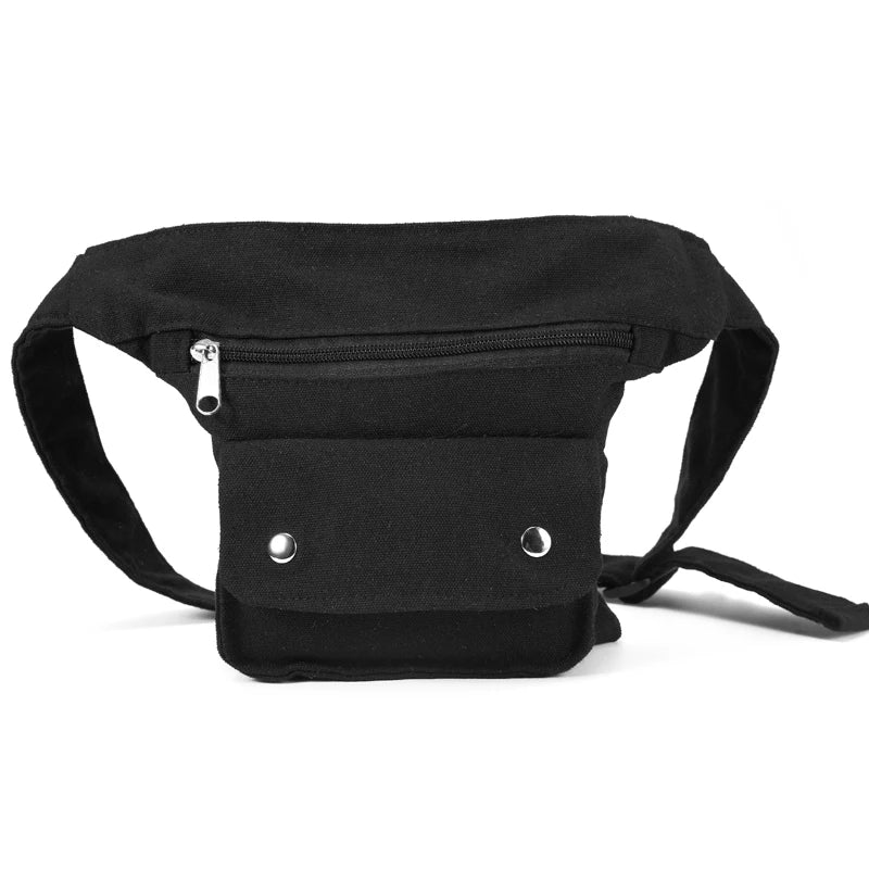 Women Canvas Fanny Pack Large Capacity Waist Bag with Multipockets