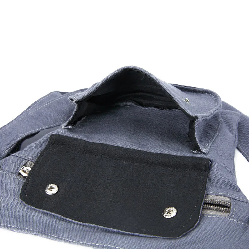 Women Canvas Fanny Pack Large Capacity Waist Bag with Multipockets