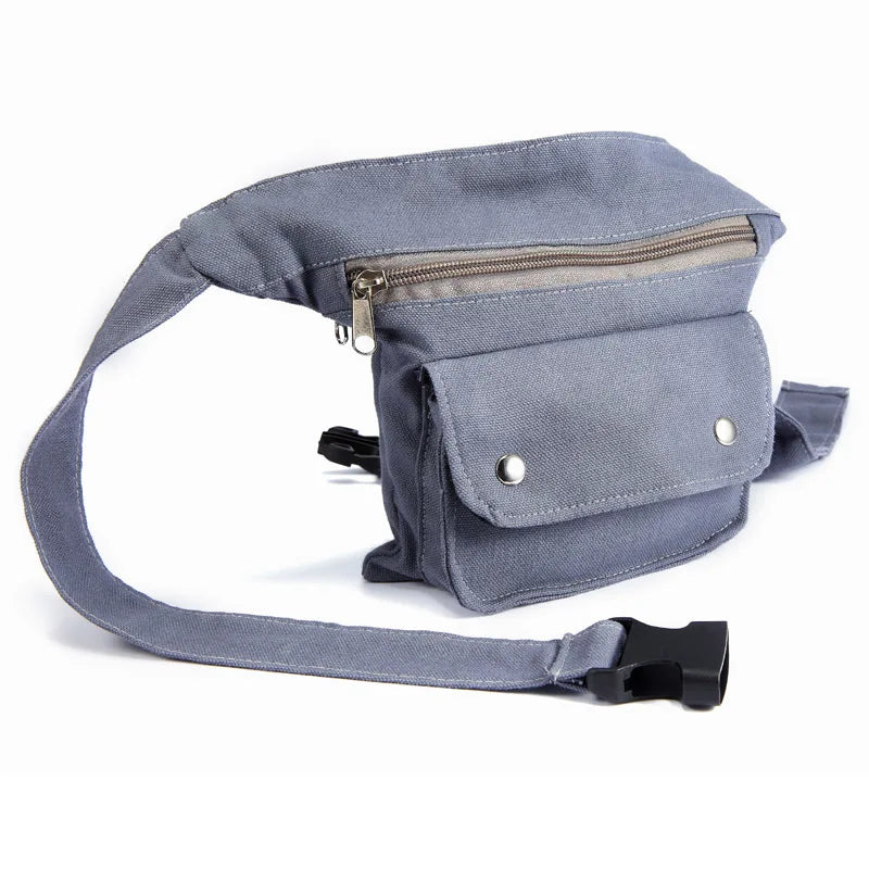 Women Canvas Fanny Pack Large Capacity Waist Bag with Multipockets