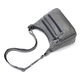 Women Leather Crossbody Bag Soft Patchwork Shoulder Bag Multi-pockets M