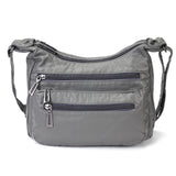 Women Leather Crossbody Bag Soft Patchwork Shoulder Bag Multi-pockets M