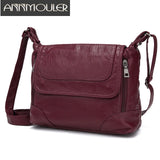 Women Shoulder Bag Crossbody Bag Soft Washed Leather Messenger Bag
