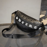 Unisex Punk Style Waist Bag Faux Leather Shoulder Chest Bum Bag