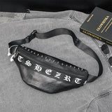Unisex Punk Style Waist Bag Faux Leather Shoulder Chest Bum Bag