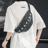 Unisex Punk Style Waist Bag Faux Leather Shoulder Chest Bum Bag
