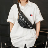 Unisex Punk Style Waist Bag Faux Leather Shoulder Chest Bum Bag