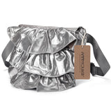 Pu Leather Waist Bag Ruffle Fanny Pack Adjustable Phone Belt Bag