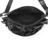 Pu Leather Waist Bag Ruffle Fanny Pack Adjustable Phone Belt Bag