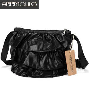 Pu Leather Waist Bag Ruffle Fanny Pack Adjustable Phone Belt Bag