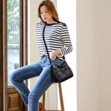 Annmouler Women Bag Pu Soft Leather Multi-layer Crossbody Small Bag Red Handbag