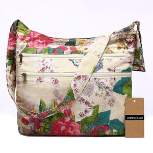 Bohemian Style Double Zipper Shoulder Bag