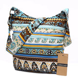 Bohemian Style Double Zipper Shoulder Bag