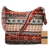 Bohemian Style Double Zipper Shoulder Bag