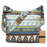 Bohemian Style Double Zipper Shoulder Bag