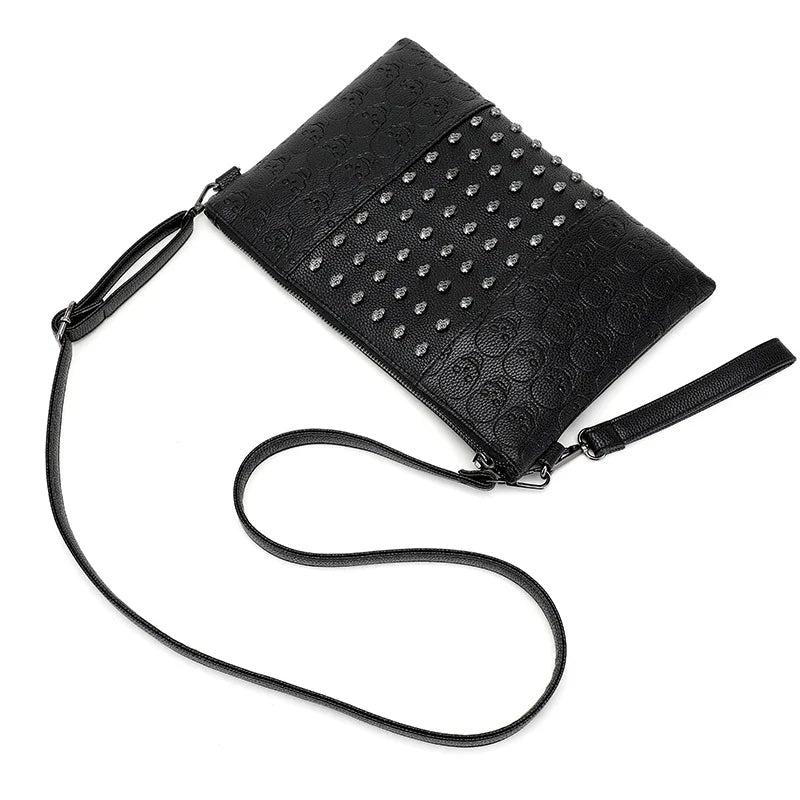 Skull Embossed Crossbody Bag for Women Small Bag Purse