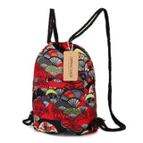 Bohemian Style Canvas Rucksack Vintage Drawstring Backpack