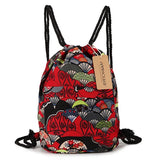 Bohemian Style Canvas Rucksack Vintage Drawstring Backpack