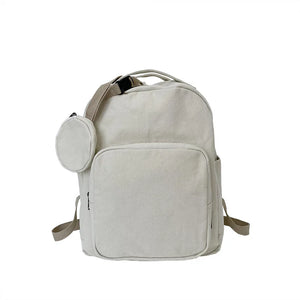 Canvas Rucksack Unisex Student School Bags Large Capacity Daypack