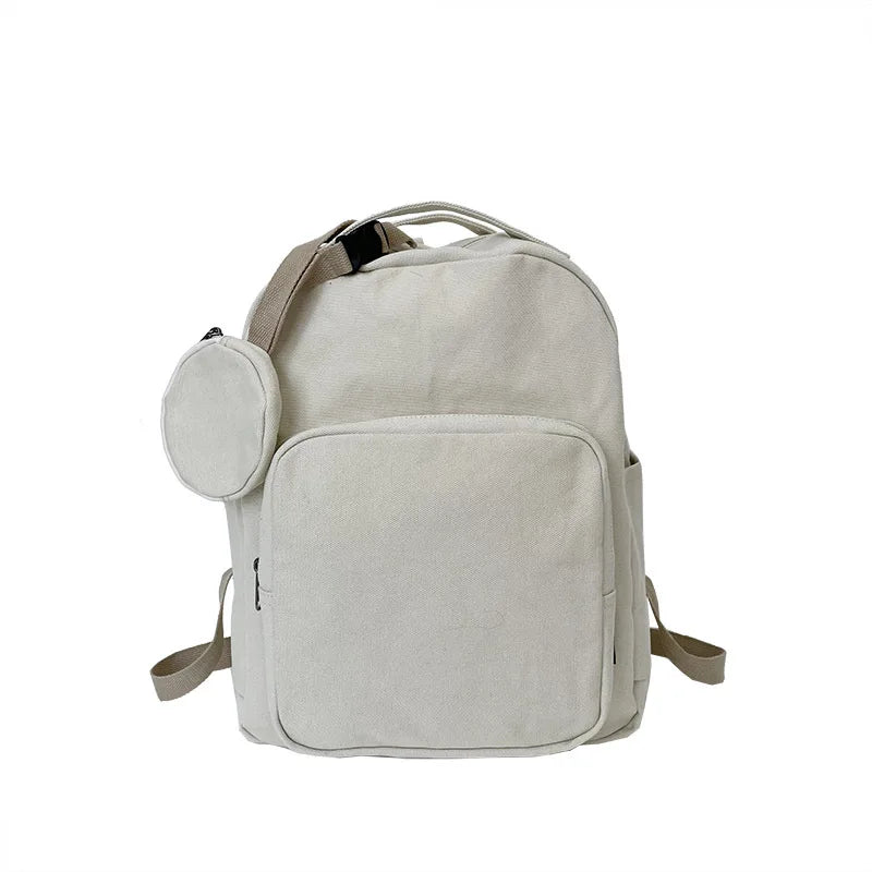 Canvas Rucksack Unisex Student School Bags Large Capacity Daypack