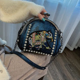 Embroidery Elephant Crossbody Bag Crystal Shell Handbag