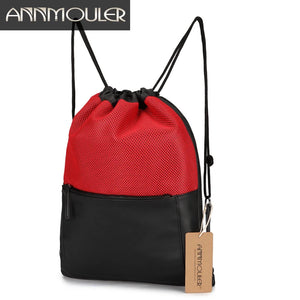 Women Shoulder Bag Patchwork Casual Backpack Large Capacity Red Daypack
